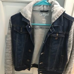 Boys denim jacket with hood